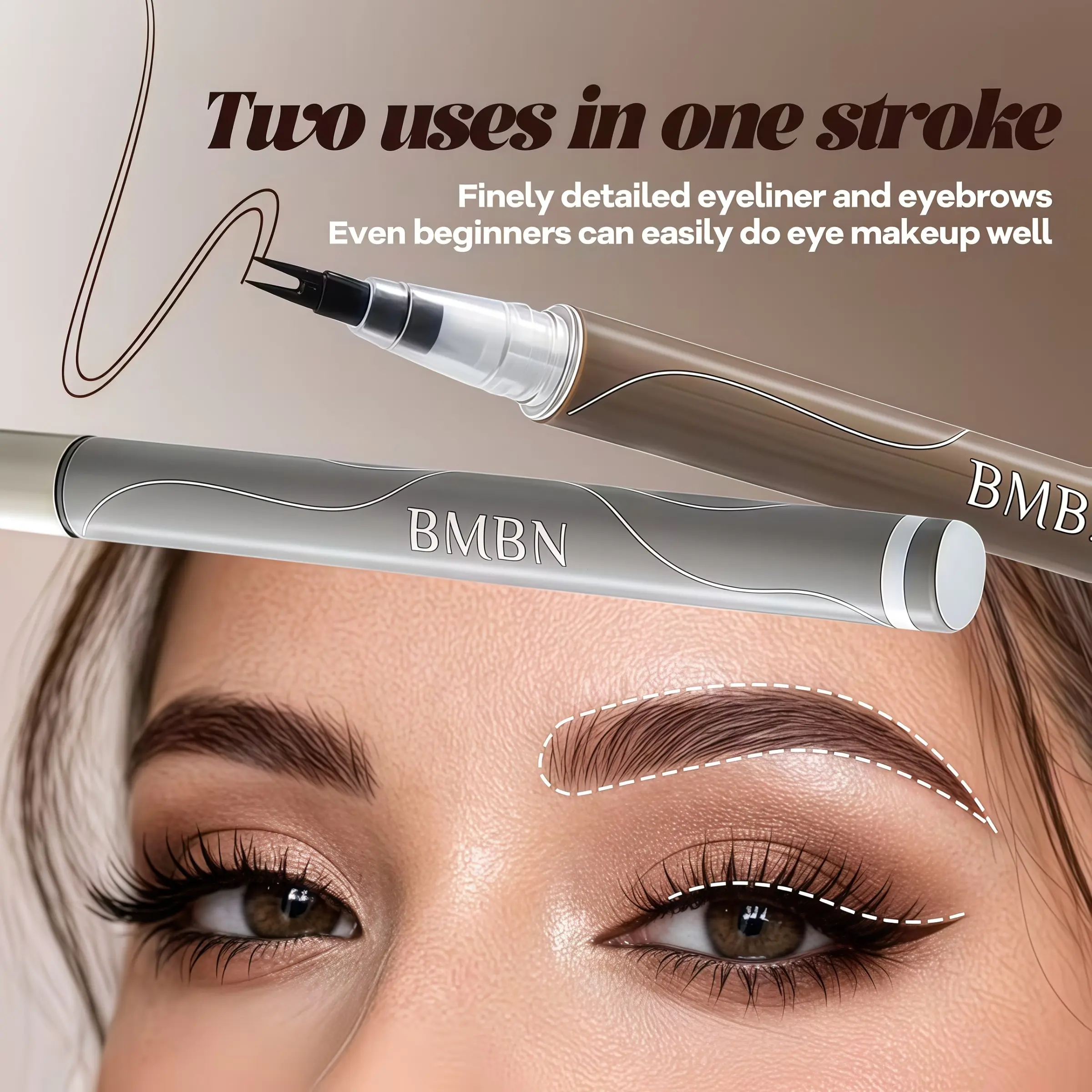 Fork Tip Eyeliner Ultra Thin Dual Prong Lower Lash Liquid Liner Long Lasting Black Eyeshadow Stick Waterproof Smudge-Proof Quick Dry Formula Precise Winged Eye Makeup Large Capacity Daily Party Sports Cosmetic Tool