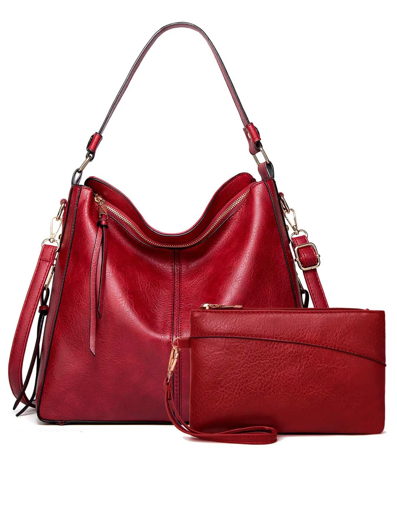 New Fashionable Oil Wax Leather Large Capacity Multi functional Practical Versatile Can be Shouldered or Crossed Mother Tote Bag Suitable for Daily Commuting and Mom's Baby Care Pu Leather Bag