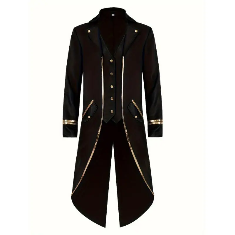 Steampunk Gothic Victorian Jacket Vintage Tailcoat Medieval Frock Coat Renaissance Costume For Men
