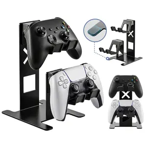 Universal Dual Game Controller Stand, Metal Desktop Organizer, Fits Ps5/xbox/switch, Non-Slip Anti-Scratch, Desk Storage Solution