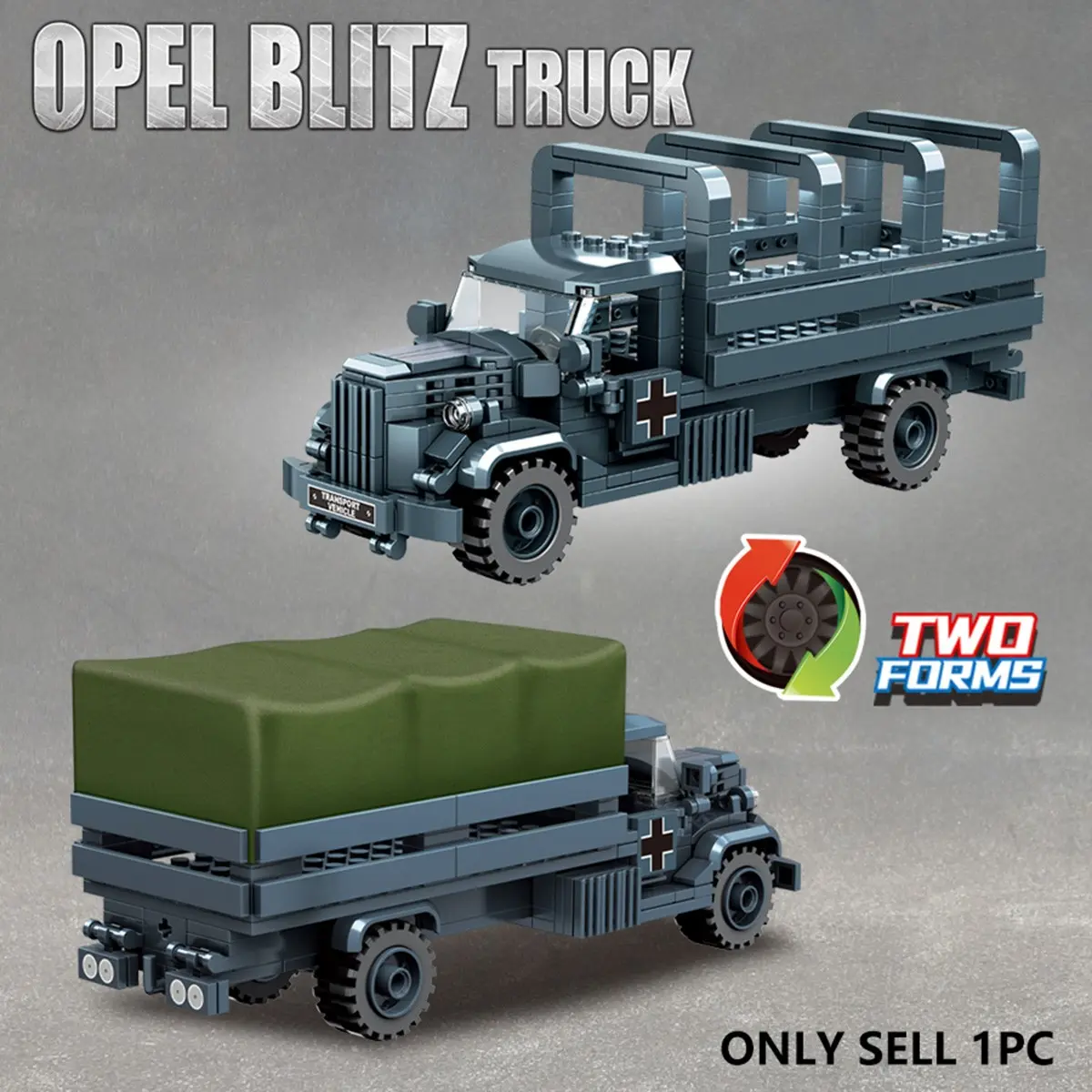 Back to school half-tracked armored vehicle tank building block set, STEM sensory toys, a fun birthday gift for kids and a great present for Halloween and Christmas