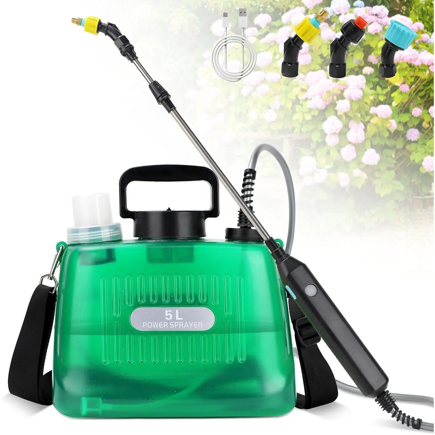 Sprayer, 1.35 Gallon Electric Sprayers in Lawn and Garden Sprayer Pump Outdoor  Operated for Lawn & Garden