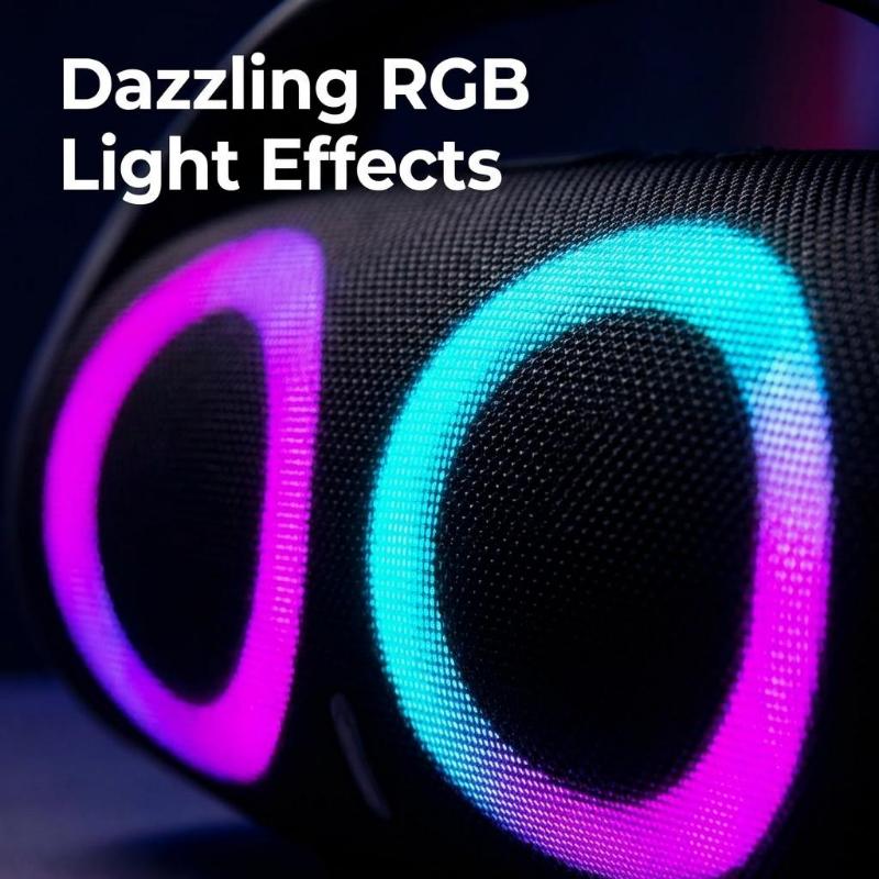 100W high power bluetooth speaker portable RGB colorful light waterproof wireless subwoofer 360 stereo surround TWS FM boombox.