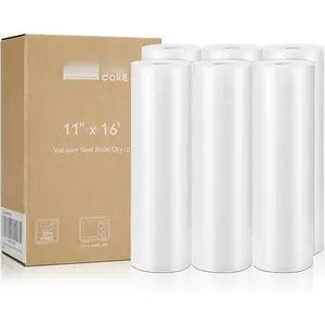 Vacuum Sealer Bags 11x16' Rolls 6 pack for  Saver, Seal a Meal, Weston. Commercial Grade, , Heavy Duty,  for vac storage, Meal Prep or Sous Vide