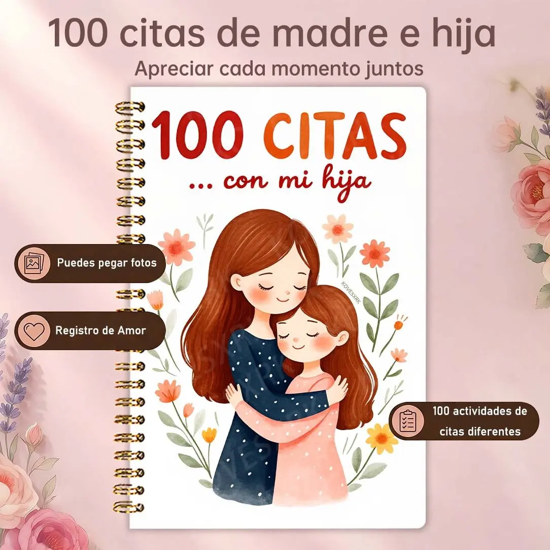 Mother-Daughter Memory Journal, Notebook Journal, Record 100 Special Moments, Write Messages and Reflections, Perfect Gift for Daughter, Preserve Precious Time Together