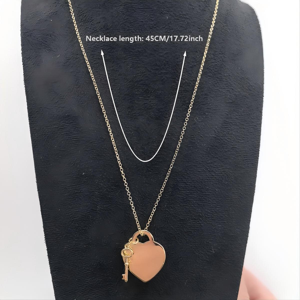 Women's Niche Design Heart & Key Pendant Collarbone Chain Jewelry, Fresh Fashion Versatile Chain Jewelry Necklaces