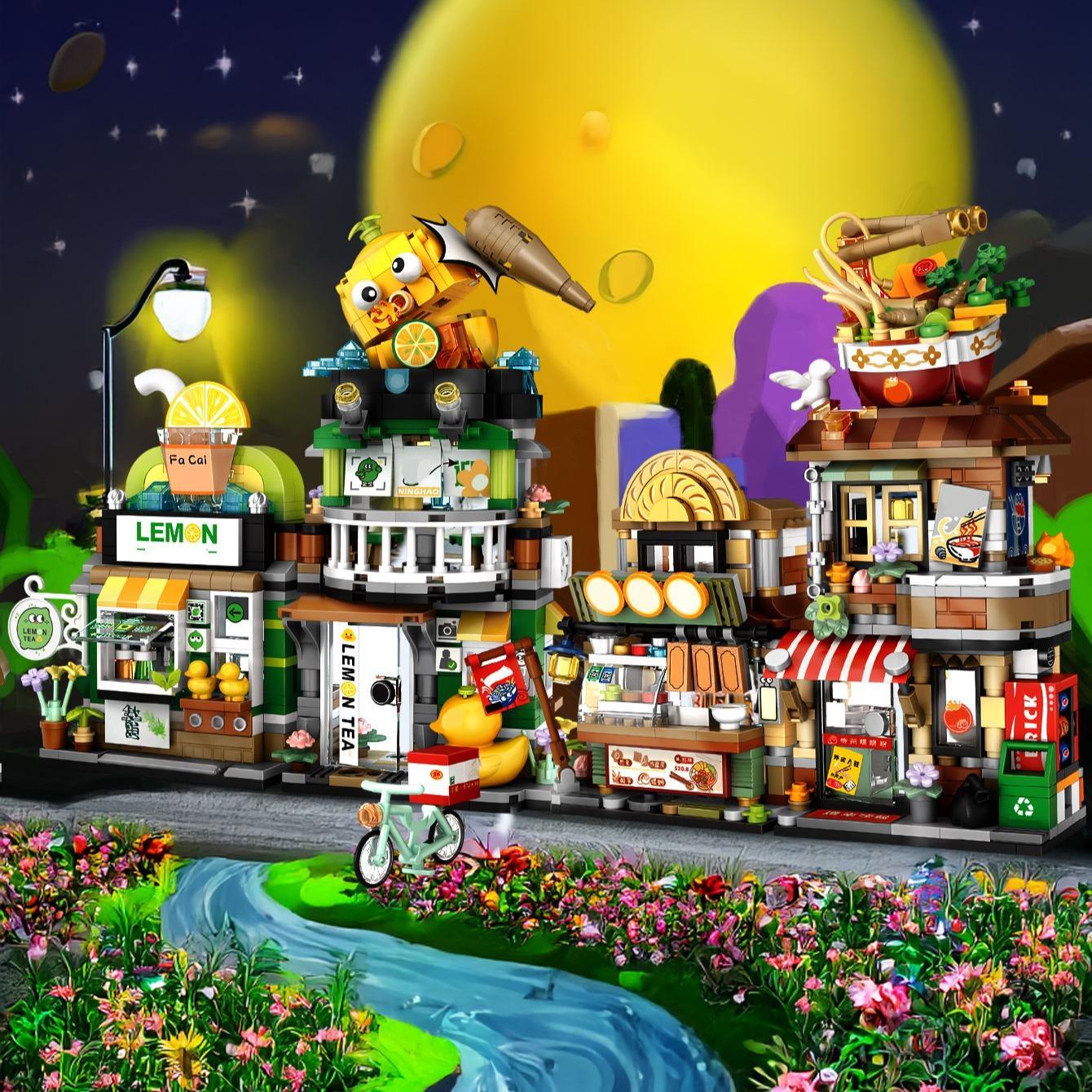 Street View Shop Mini Building Blocks, Miniature Building Blocks, Home Decoration, Creative Gift
