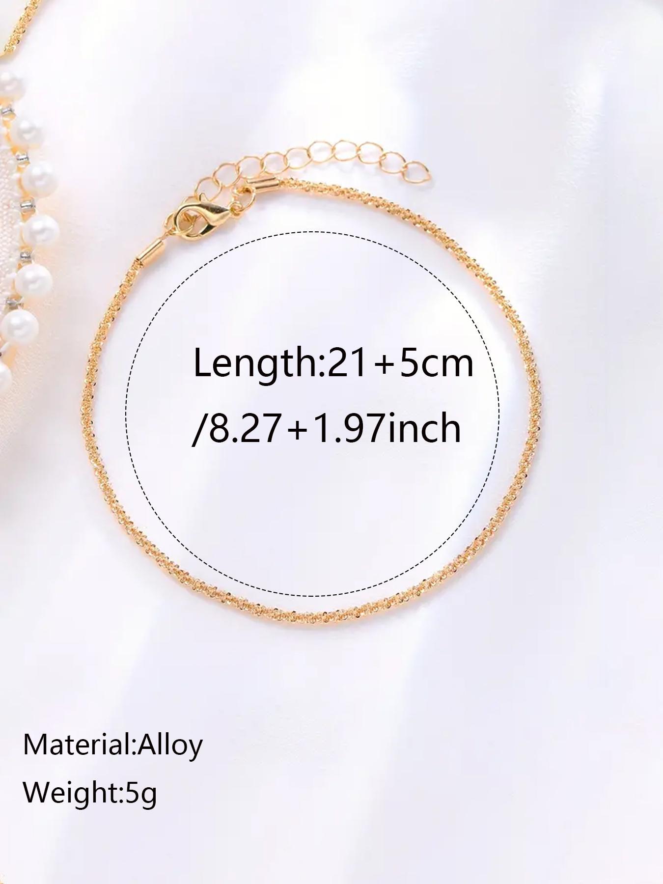 Summer Fashion Glitter Adjustable Anklet, Boho Anklet, Gifts for Her, Anklet for Women & Girls, Shining Jewelry Accessory for Beach Vacation, Daily Clothing Decor, Decoration