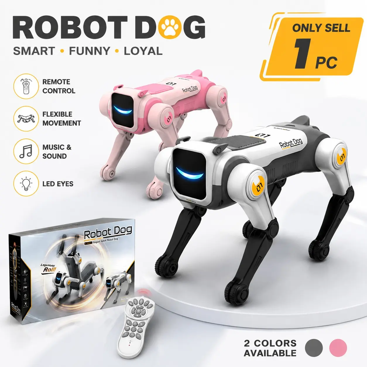Electric Remote Control Robot Dog Toy, Voice-Controlled Bionic Mechanical Dog, Unisex Gift with Batteries Included