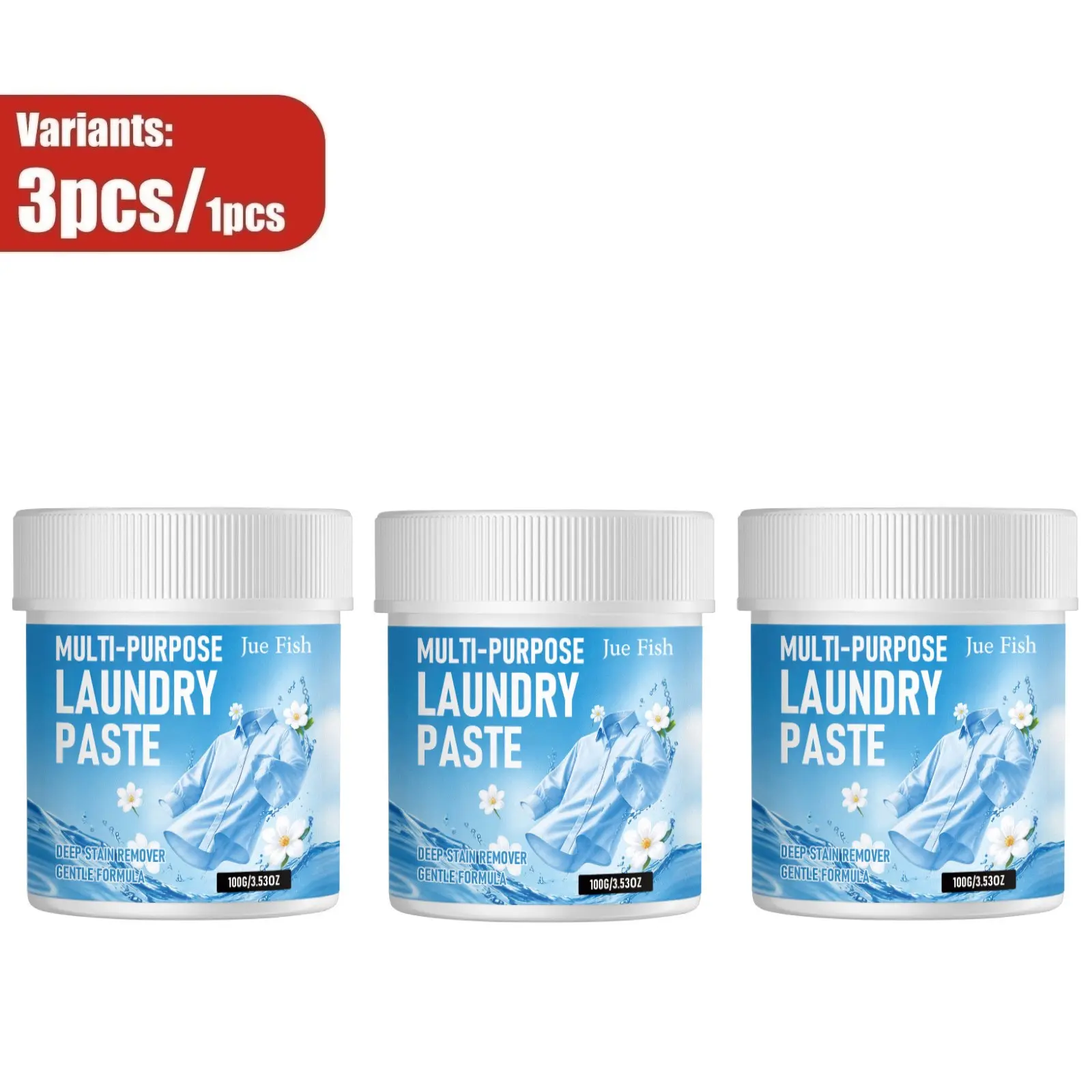 Multi-Purpose Household Laundry Cleaning Paste, Low Foam Formula Easy to Rinse Off Without Residue, Powerful Stain Remover to Clean All Kinds of Clothes, Portable Daily Washing Cleaning Paste for Family Use