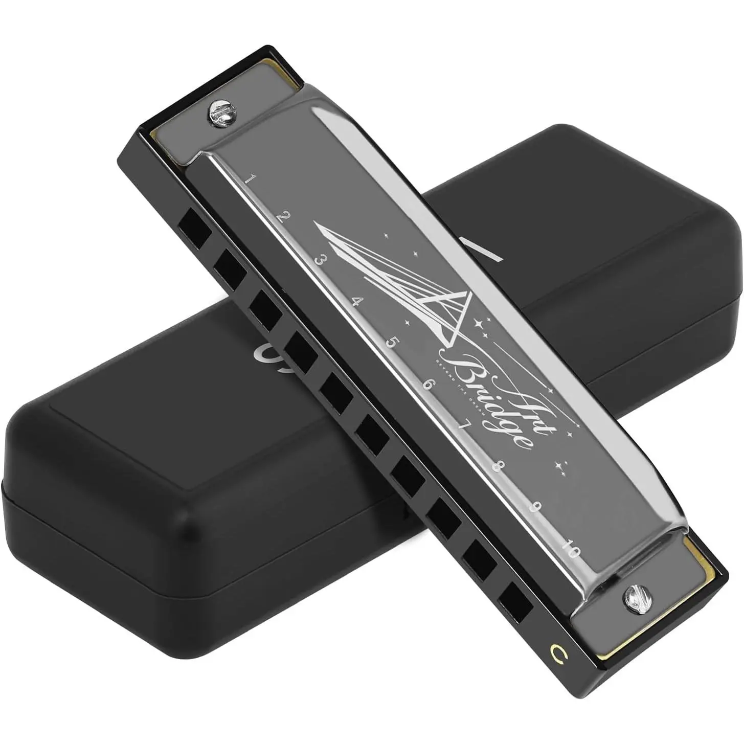 Blues Harmonica For Adults Beginners In C Key - Authentic 10 Hole 20 Tone Diatonic Mouth Organ For Soulful Melodie
