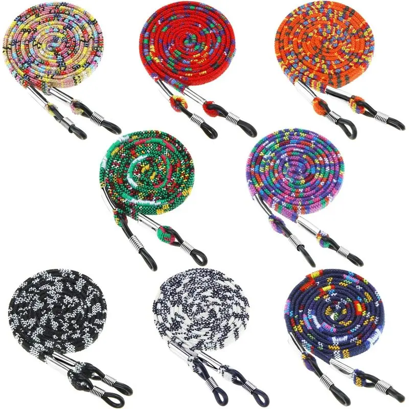 Women's Fashion Eyeglass Holder Chains, 8-Piece Set with Assorted Beaded and Cord Styles, Anti-Lost Strap for Glasses, Chain Lanyard