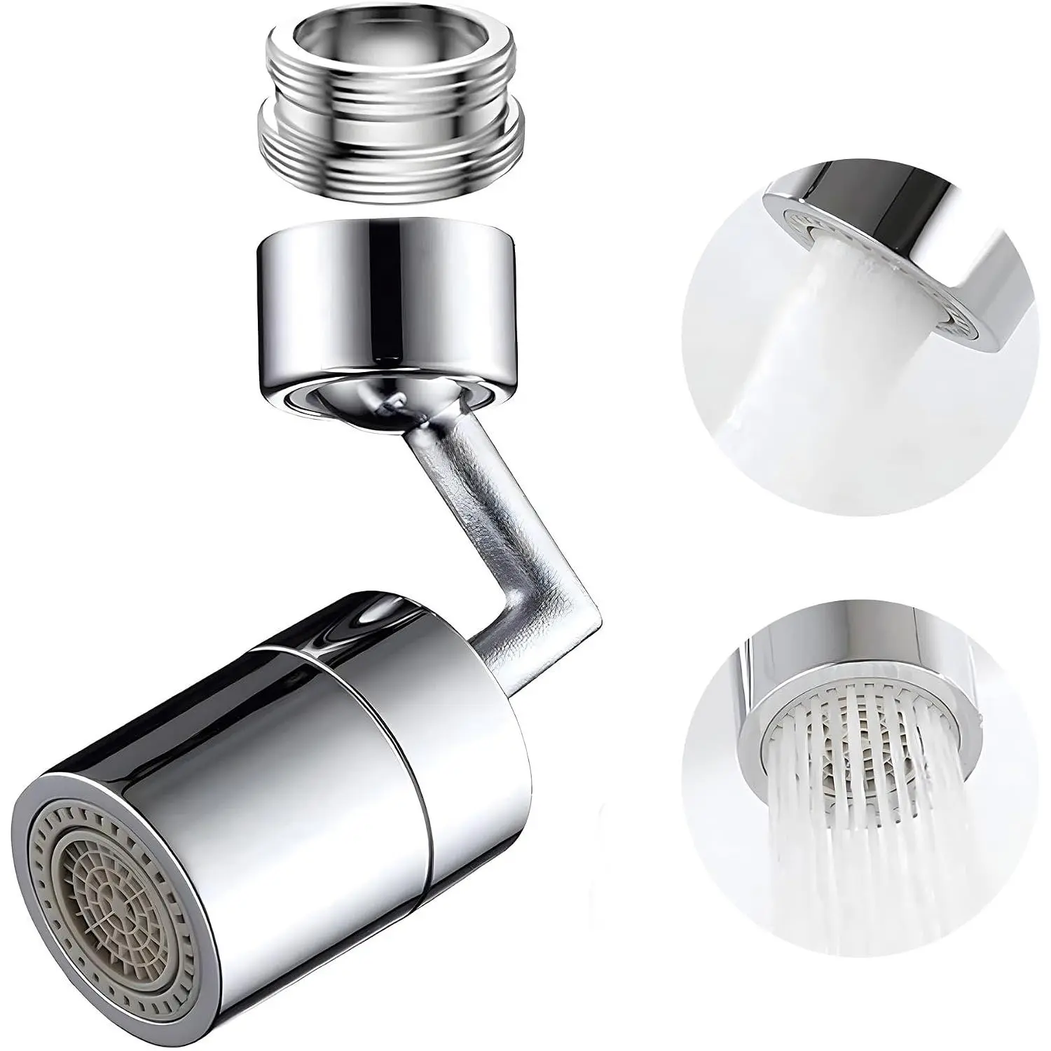 Rotatable 720° Faucet Sprayer , Splash Filter Faucet with 4-Layer Net Filter for Kitchen,Anti-Splash,Leakproof Design with Double O- Ring -Enriched