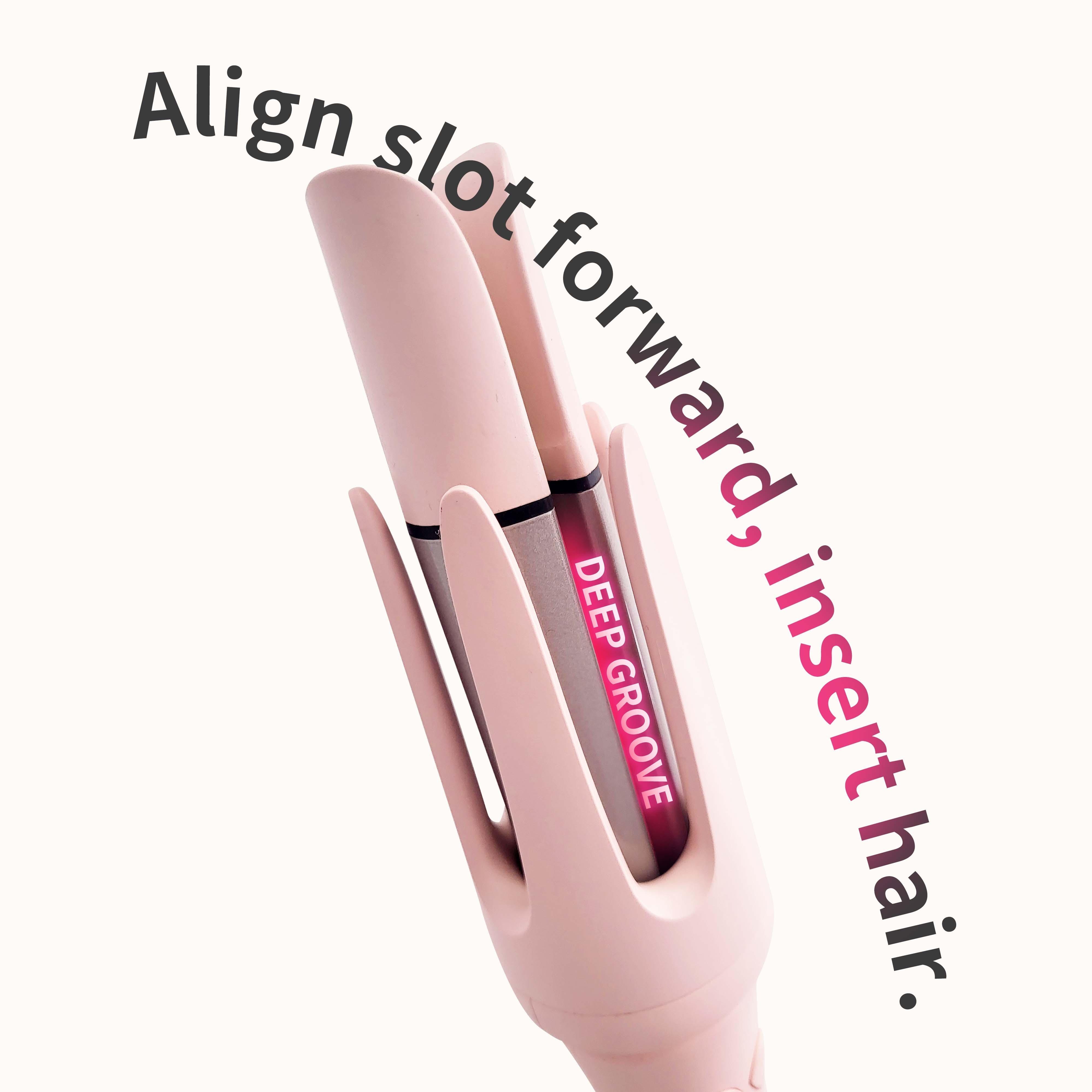 Newme Professional Styling Made Easy: 1.25 inch (32mm) Professional Automatic Rotating Curling Iron with Tourmaline, Fast Heating, Dual Voltage, and Smart Sensor - Perfect for Comfortable and Safe Hair Styling, Exclusive Gift, Pink Curler