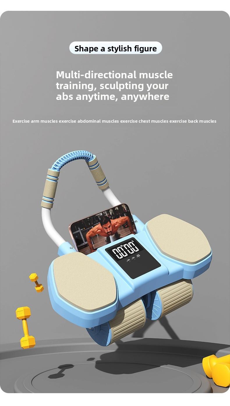 2026 four-wheel abdominal wheel automatic rebound abdominal device, thin belly curling device, abdominal muscle fitness equipment