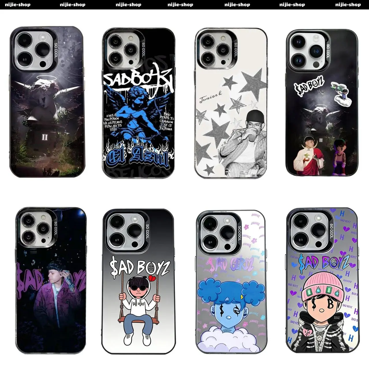 Rapper Junior H Sad Boyz Phone Cases For iPhone 17 16 15 14 13 12 11 Promax Pro Air 17E & Samsung Galaxy S26 S25 S24 S23 S22 EDGE Plus Ultra Plus FE HD Black background IMD Matte Protective Cover Protection