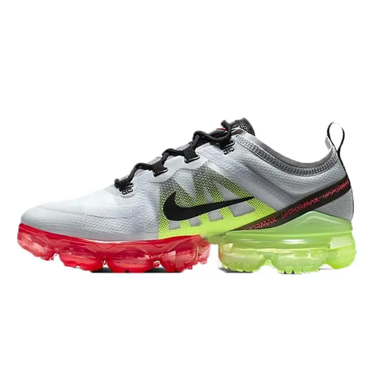 Nike VaporMax 2019 Men's Casual Running Shoes – Breathable Knit, Low-Top, Air Cushion, Red and Yellow Colorway Verifiable, with credentials and supporting global authentication