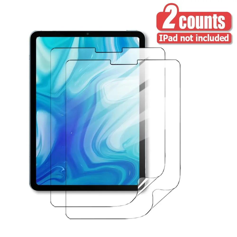 2Pcs HD Clear Flexible Hydrogel Screen Protector for iPad 7th/8th/9th Gen 10.2 Inch, iPad 10th/Air4/Air5/Air6 10.9 Inch, Ultra Thin Invisible Hand Feel, Bubble-Free Seamless Adhesion