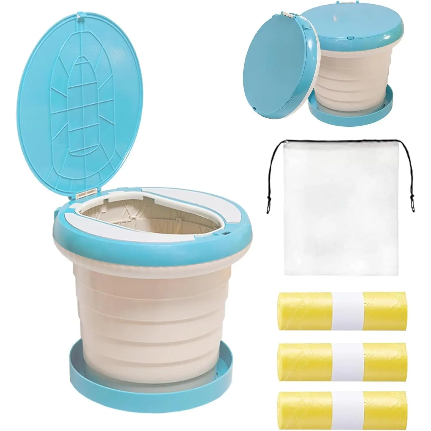 Baby Toddler Travel Potty for 0-3 Years, Portable Foldable Toilet Seat, Emergency Use for Car, Camping (Green, Large)