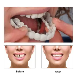 Perfect Fit Teeth  Fake Tooth Cover Snap On Silicone Smile Veneers Teeth Upper Beauty Tool Cosmetic Teeth Free shipping