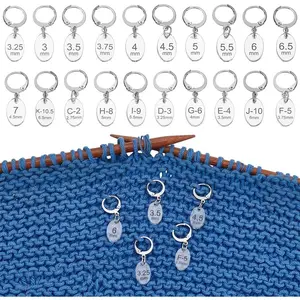 20 count Oval Number  Markers, Clear  Crochet  Marker Charms with 304 Stainless Steel Clasps for Knitting Weaving Sewing Accessories Quilting