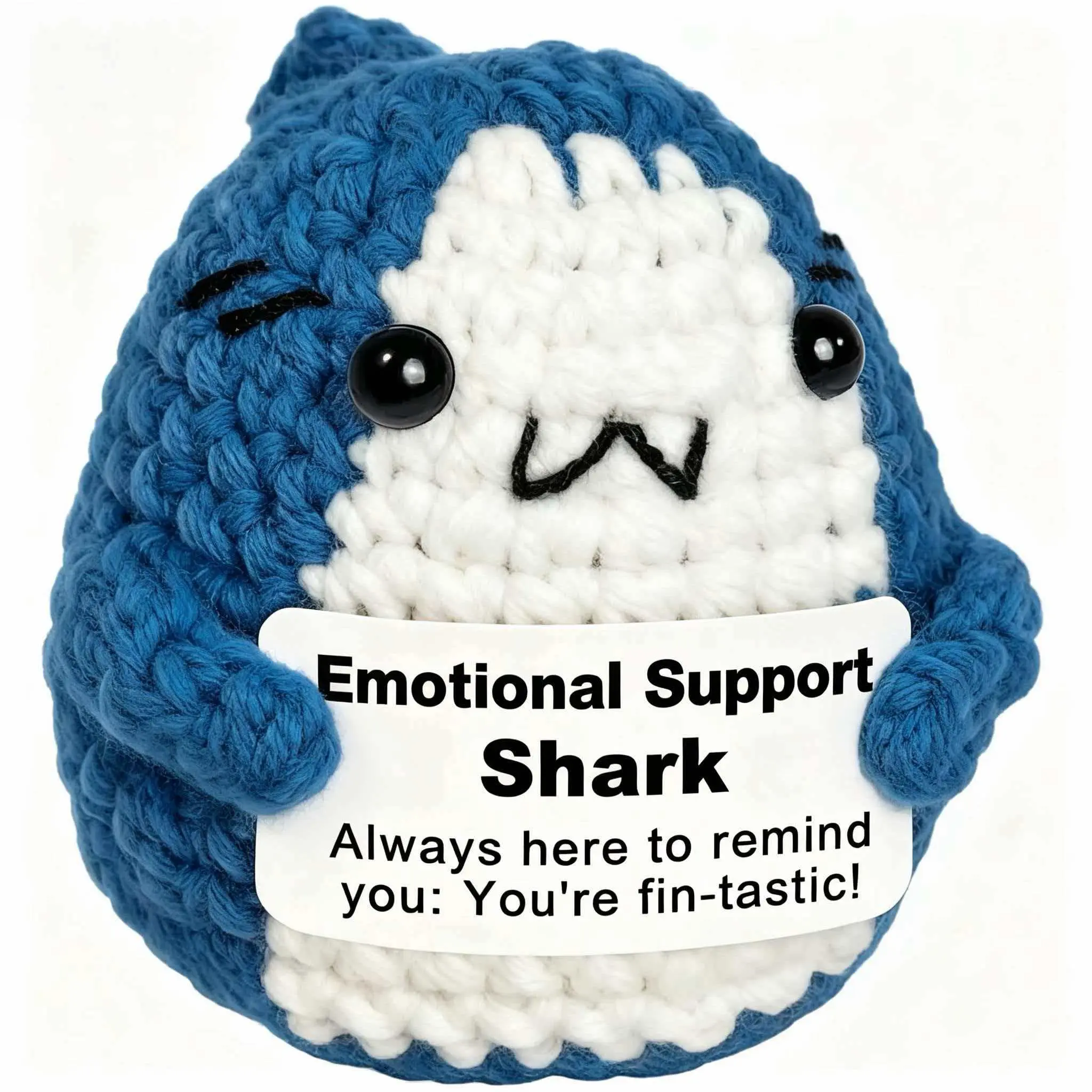 1PC This Adorable, Soft, Crocheted Blue Shark Amigurumi Gift, Soft Cuddly Gift, is a Perfect Encouragement Gift for Family, Colleagues, and Friends. It's Also an Excellent Choice for a Family Birthday Present.