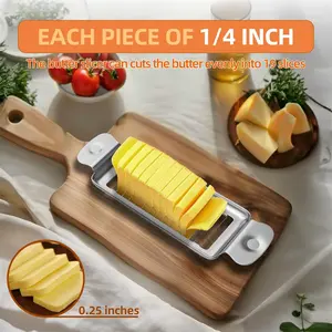 Adjustable Thickness Butter Cheese Slicer, Swiss Cheese Brie Slicer, 1pc/2pcs Set, Fixed Blade Surface, Cream Cutter
