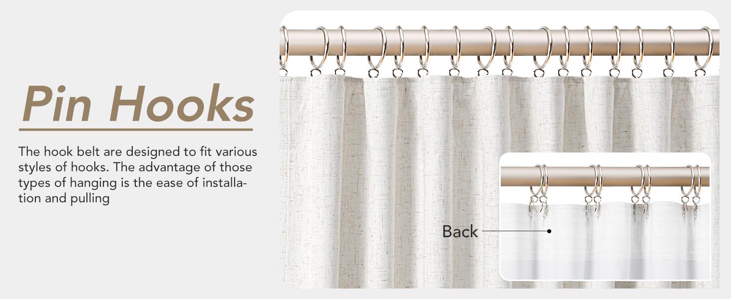 Natural Linen 100% Blackout Curtains for Bedroom 84 Inch Length 2 Panels Set Back Tab Cream Neutral Farmhouse Living Room Darkening Curtain Track System Thermal Insulated Black Out Drapes 52x84