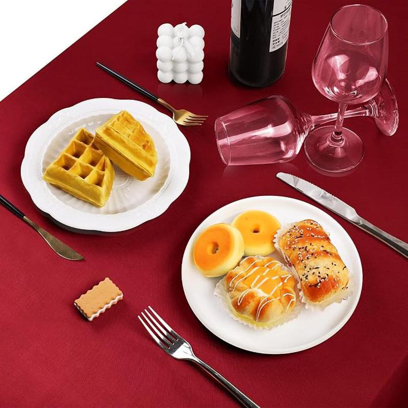 White Rectangle Satin Tablecloth Wedding Table Cloth For Christmas Baby Shower Birthday Events Banquet Decor Home Dining Table