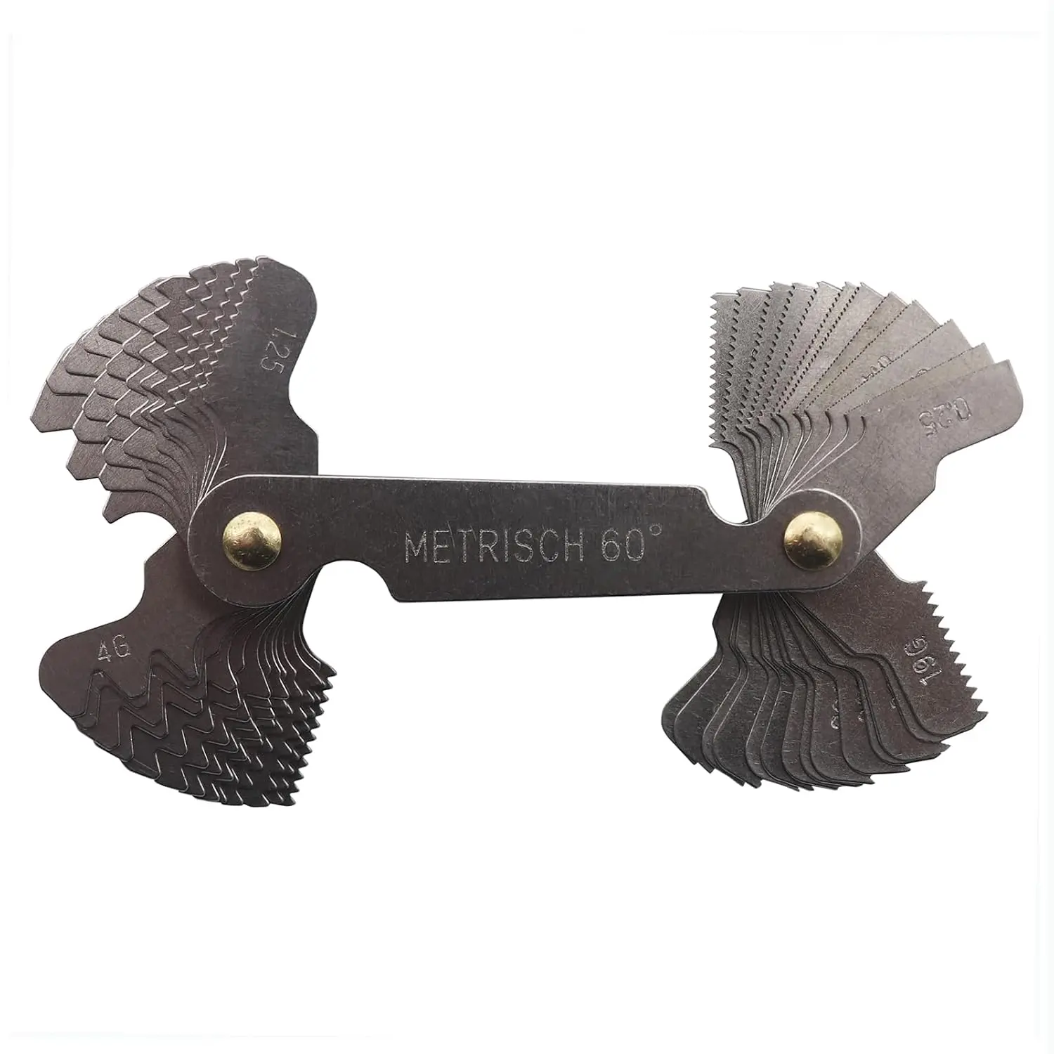 2 in 1 Thread Gauge, Metric 60  and Whitworth 55 (Metric and ), Thread Pitch Gauge for Thread Size Measurement
