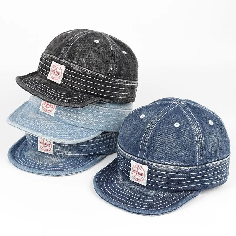 Fashion Denim Caps For Men Women 2026 Spring Korean Japanese Vintage Soft Short Brim Baseball Cap Snapback Hip Hop Snapback Hat