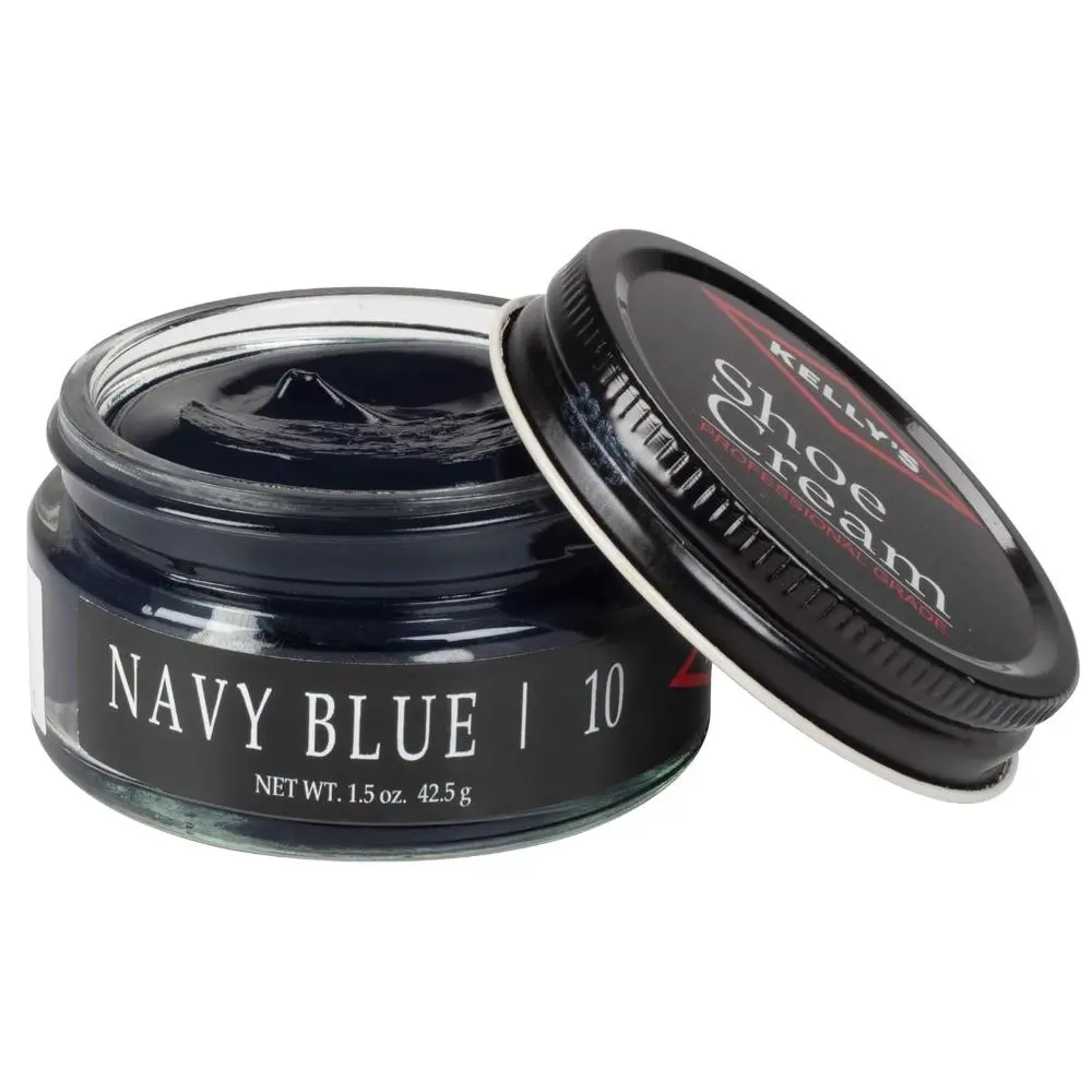 Navy Professional Leather Shoe Cream Polish - 1.5 oz, Wax-Based, Suitable for Beige, Bone, Chamois, Light Brown Leather Shoes (Home Supplies)