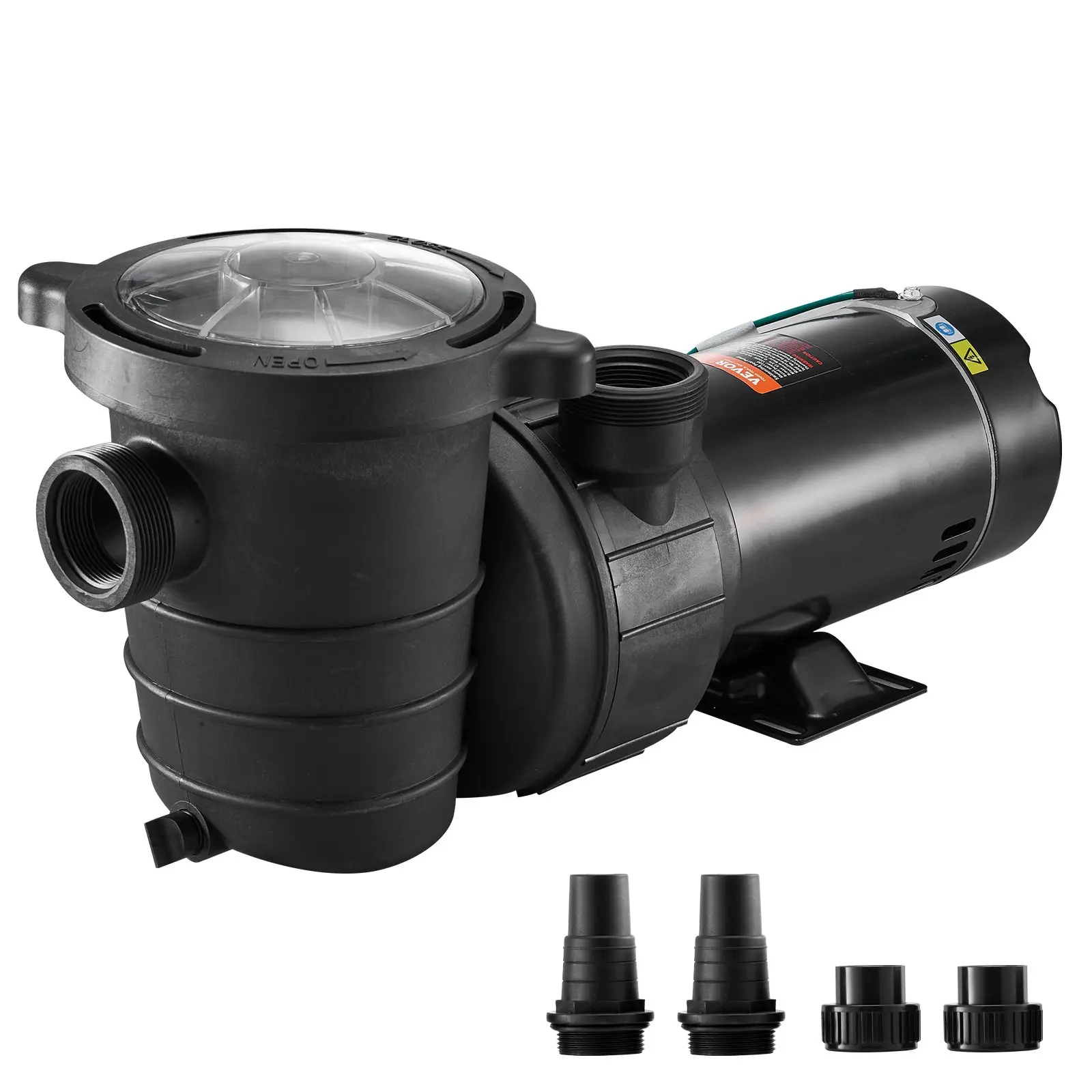 VEVOR Swimming Pool Pump 2.0HP 115V 1500W, Single Speed Pumps for Above Ground Pool, Powerful Pool Pumps with Strainer Basket, 5400 GPH Max. Flow, ETL Certification