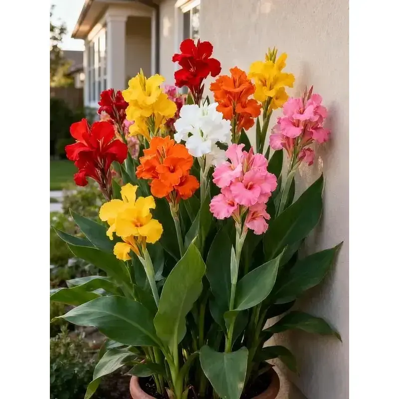 200 Pcs Hardy Perennial Canna Flower Seeds Mixed Colors Easy to Grow for Outdoor Garden Landscaping Backyard Pots Borders Bright