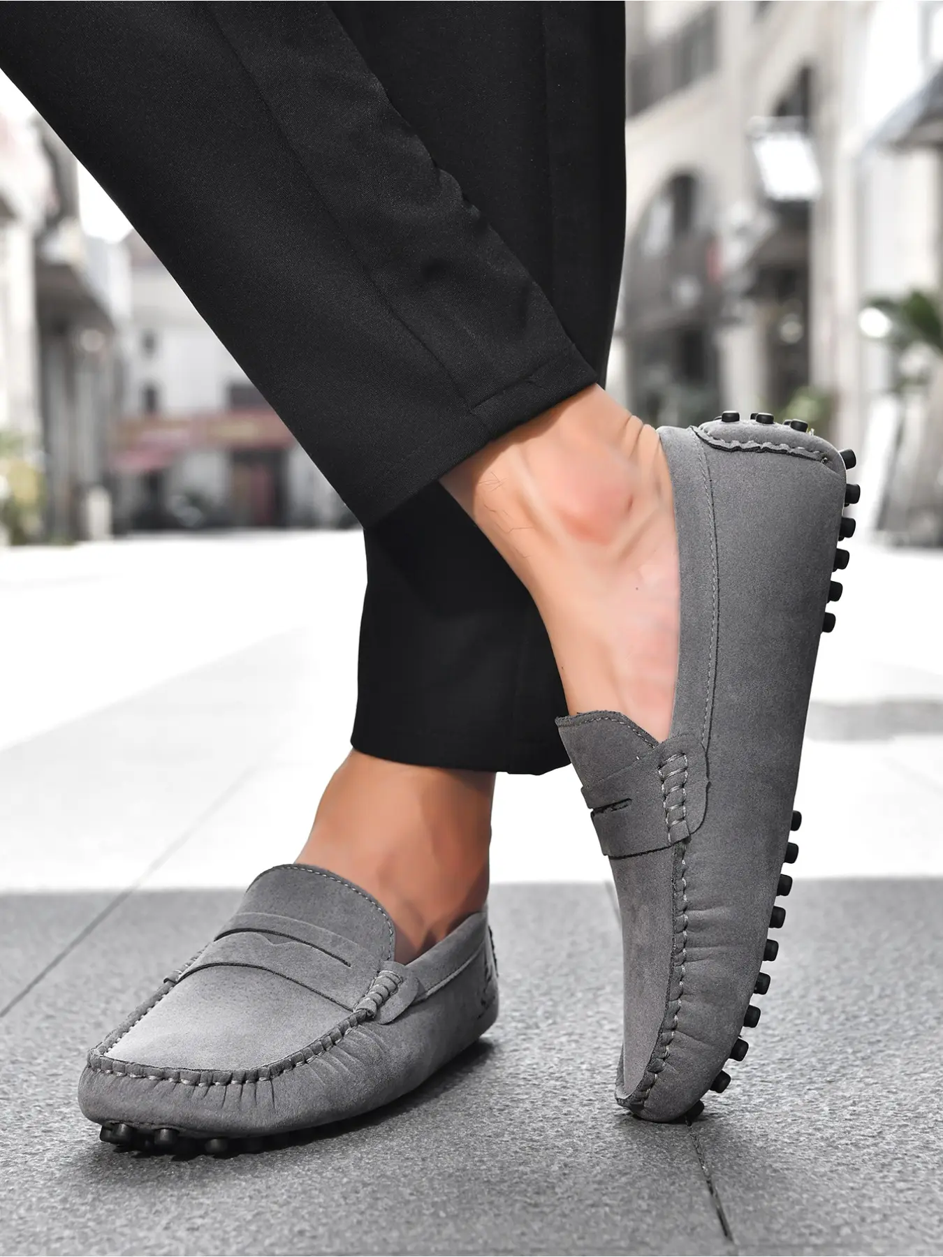 Men's Slip-On Driving Shoes, Size 38-50, Breathable Soft Leather, Durable Stitching, Lightweight Comfort, Casual Daily Wear