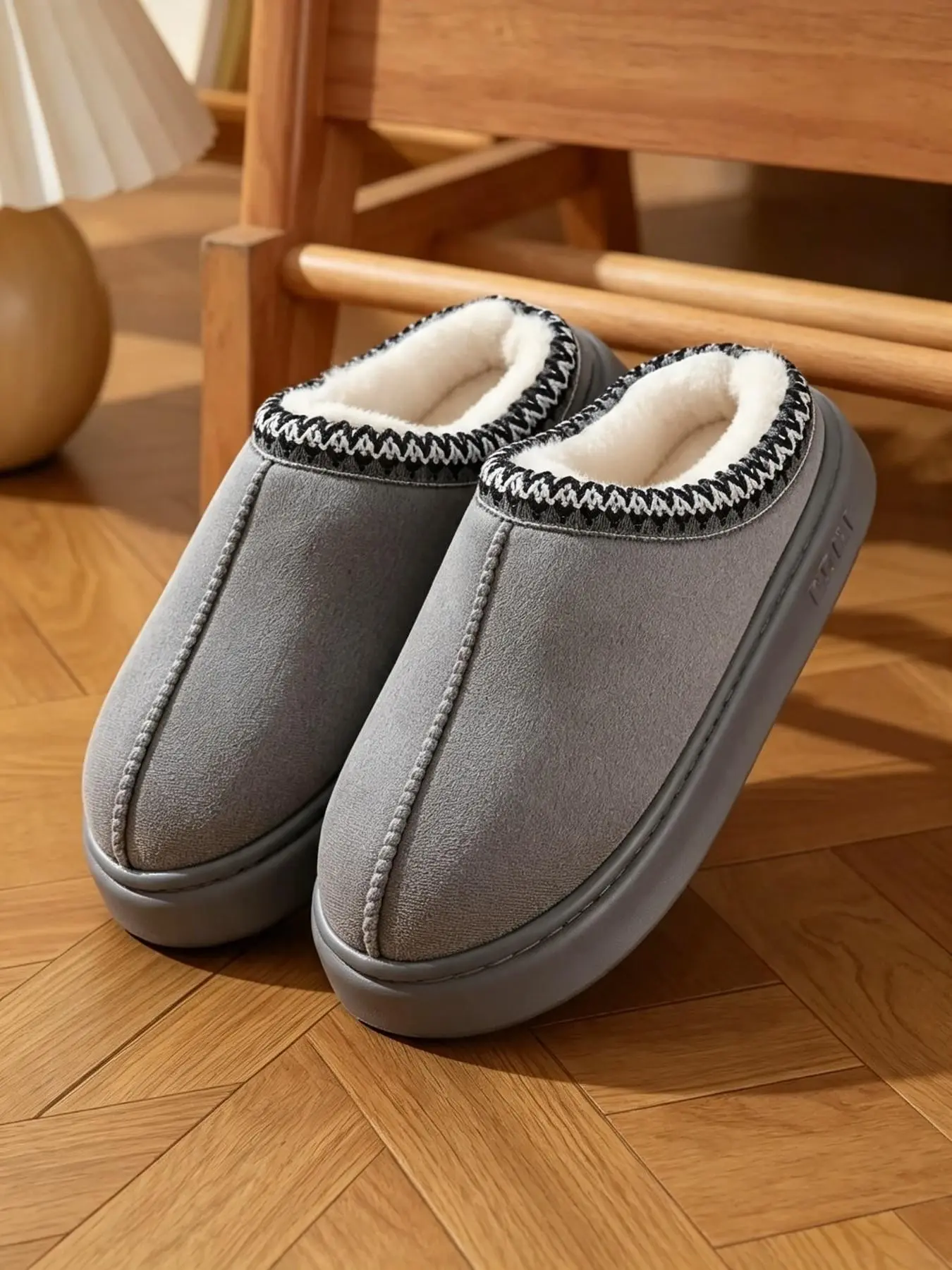 Unisex Eva Slip-Ons, Soft Warm Indoor Shoes, Lace-Up Design, Pure Color Casual Winter Footwear, Hand Washable, Durable Sole, Minimalist Style