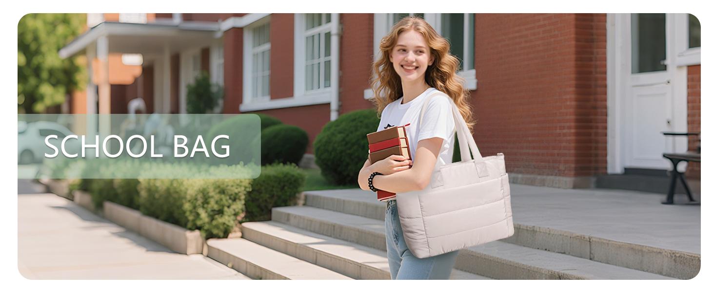 Tote Bag for Women, Lightweight Puffy Puffer Tote Bag with Compartments Quilted Shoulder Bag Handbag for Travel, Work, Gym Tote Bag for Women, Lightweight Puffy Puffer Tote Bag with Compartments Quilted Shoulder Bag Handbag for Travel, Work, Gym