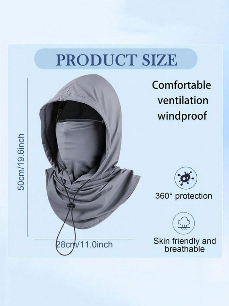 1pcs and 2pcs multifunctional neutral ice silk sunshade balaclava hat - suitable for cycling, full face mask, Windproof face mask - adjustable neckband scarf, outdoor cycling helmet hat, suitable for fishing and outdoor sports. Unisex, same for couples