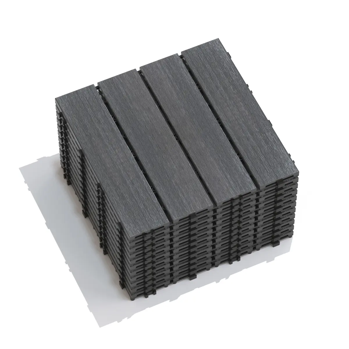 Patio Floor Tiles Pack of 22  WPC Wood-Plastic Composite Patio Deck Tiles DIY Interlocking Decking Tiles, Quick Deck Floor Tile, Court Tile, Water Resistant Indoor Outdoor -11.8" ASH # french laid tiles