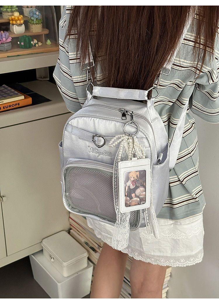 Y2K New Women Cute Ita Backpacks Lolita Girl Transparent Bag Fashion Shoulder Crossbody Bag Large Capacity DIY Display Knapsacks
