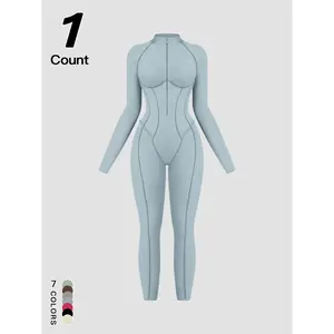 Viral Tiktok Trend Sleeveless Athletic Bodysuit,Soft Tummy Control Butt Lifting One Piece Jumpsuit, Casual Slim-Fitting Below the Knee