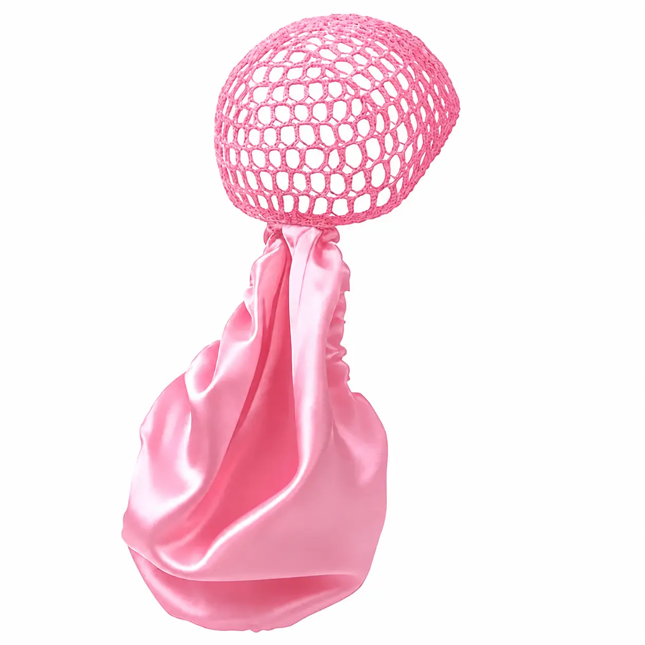 Reversible Satin Hair Bonnet with Adjustable Elastic Band – Dual-Layer Breathable Satin-Mesh Wrap Cap for Overnight Hair Protection, Frizz Control, Heatless Curl & Braid Styling, Gentle on All Hair Types, Lightweight 80g Design for Daily & Travel Use