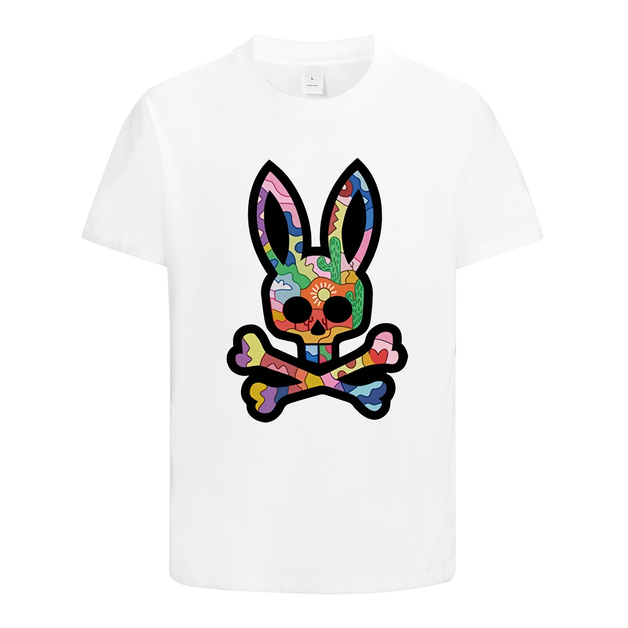 Bone Graphic T-Shirt Rabbit Design Unisex Short Sleeve Crew Neck Streetwear Hip Hop Style Tee for Summer Spring Casual Trending 2000s cute clothes Crewneck Tshirt Men's Round Knitted Sweater