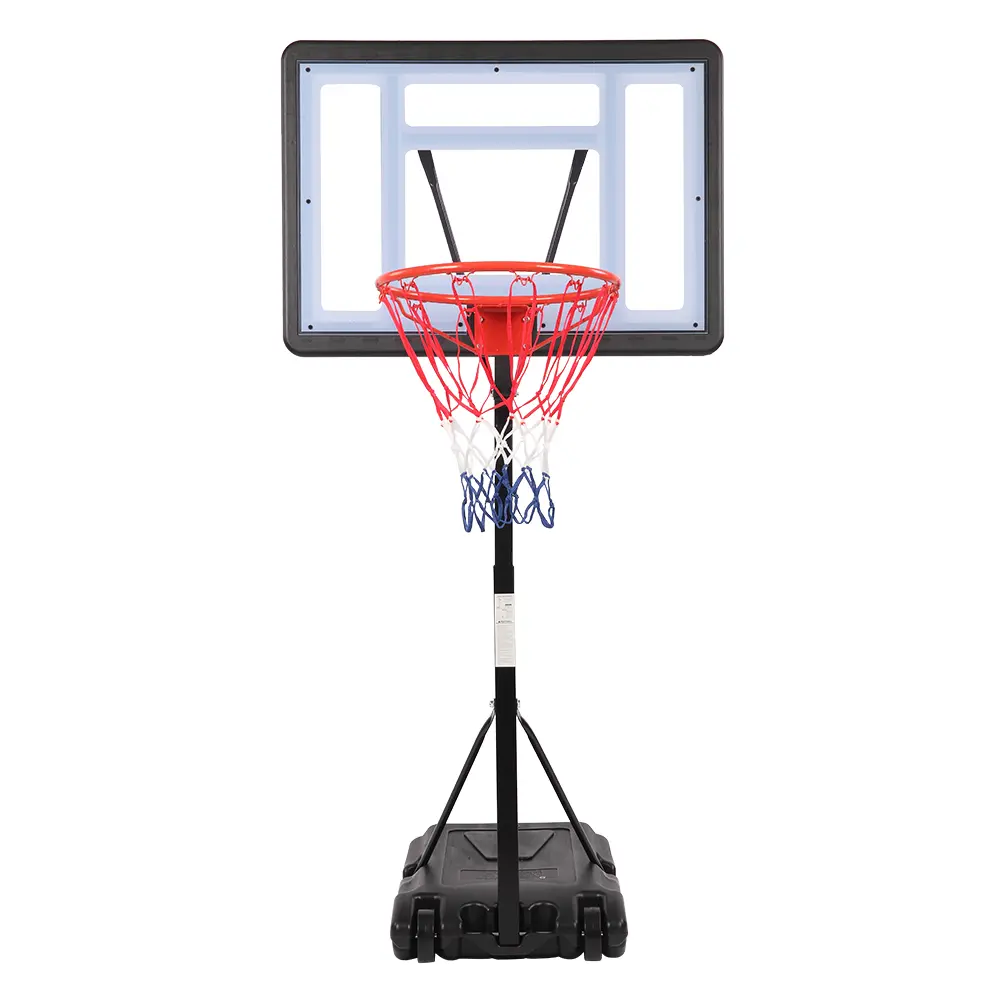Adjustable Height(45.28 In- 53.15 In) Portable Basketball Hoop System With Wheels, Mobile Backyard Basketball Stand With Shatterproof Backboard, Outdoor Indoor Basketball Goal For Kids Teens Family Play, Backboard Pvc, Water Tank Pe Blow Molding, Iron Pip
