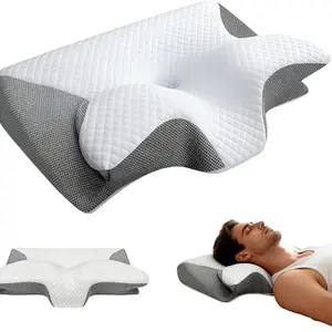 Ergonomic Cervical Pillow for Neck Support, Memory Foam Hollow Design, Odorless, Ideal for Side, Back, Stomach Sleepers