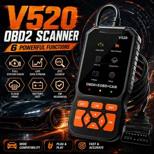 V520 Car Diagnostic Scanner Obd2 Code Reader, Read & Clear Engine Fault Codes, Real-Time Data Stream Display, Battery-Free Auto Repair Tool
