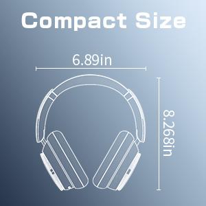 Wireless Headphones Over Ear, Bluetooth 5.4 Headsets, Hi-Fi Stereo, ANC Noise Cancelling, Built-in Microphone, 30 Hours Playtime, 3.5mm Jack, Lightweight for Phones, Computers, Games(Silver)
