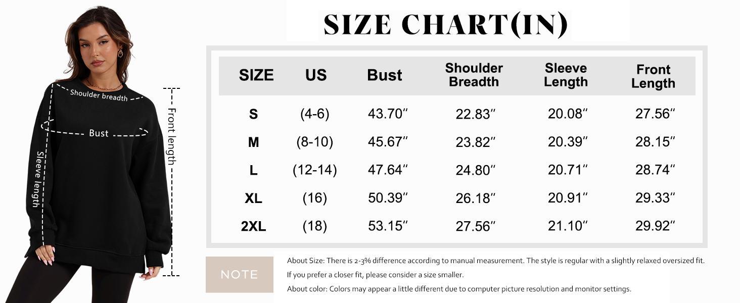 WIHOLL Womens Oversized Sweatshirts Crewneck Long Sleeve Tops Fleece Pullover Fall Fashion Clothes with Pocket