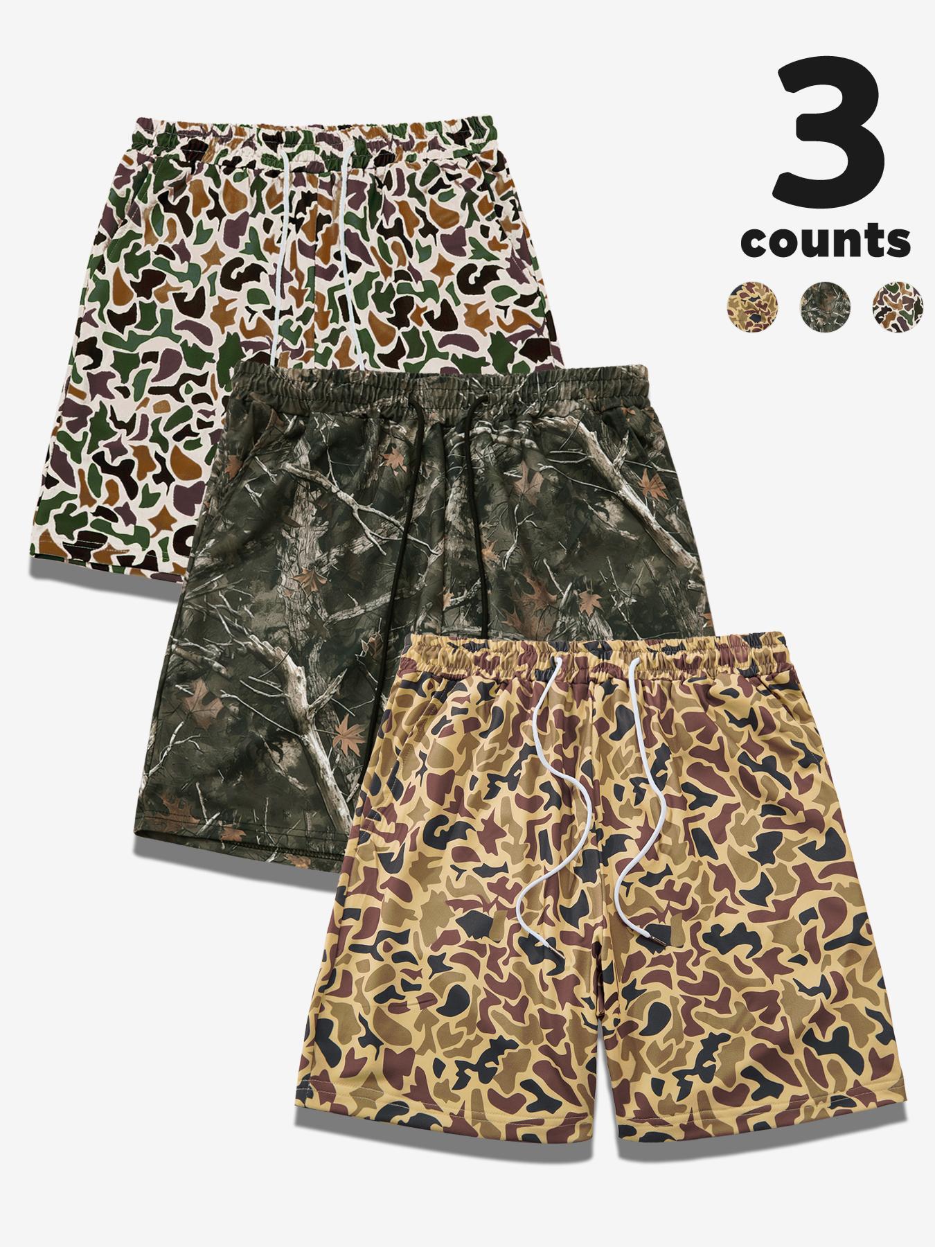 Men's Camo Print Shorts, Regular Fit Casual Street Shorts for Summer, Men's Bottoms for Daily Wear, Camouflage Shorts, Casual Streetwear Shorts