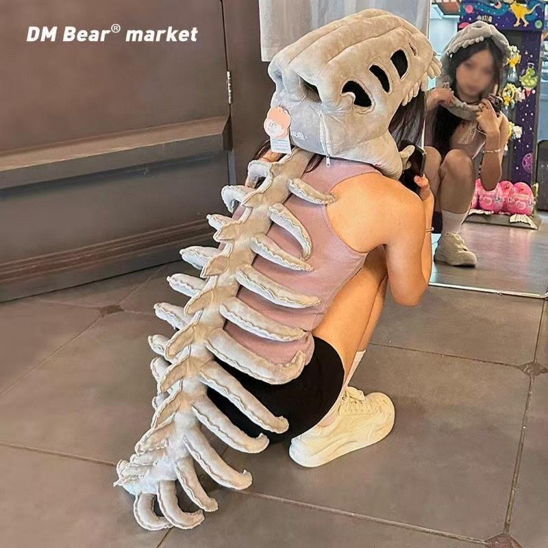 New dinosaur skeleton funny hood hat children's plush toys boys doll funny skeleton cross-border